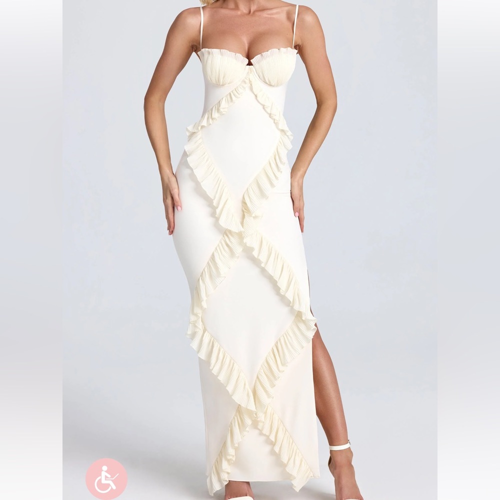 Oh Polly Cream Maxi Dress